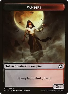 Vampire Token (014) Innistrad: Midnight Hunt MID MTG Magic • $1.48