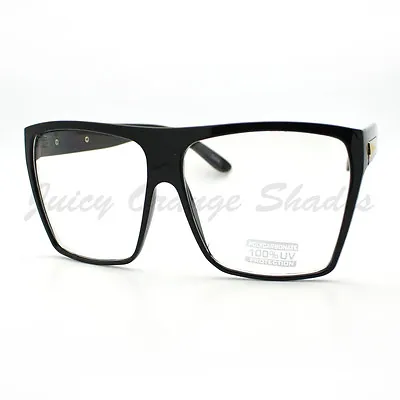 Super Oversized Eyeglasses Flat Top Square Clear Lens Glasses Frames • $9.95