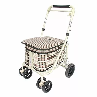 Seated Walking / Shopping Trolley - LIGHT TARTAN (FULLY ASSEMBLED READY TO USE) • £139.99