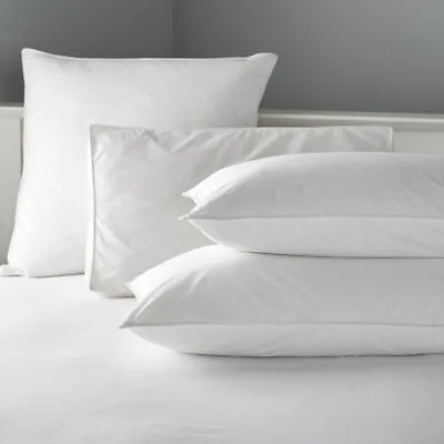 Non-allergenic Microfibre Pillow With 100% Cotton Cover Soft Or Firm - 4 Sizes • £21.99