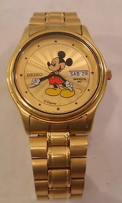 Seiko “mickey Mouse  Sunburst 7n43-9a00  5 Bar- • $199.99