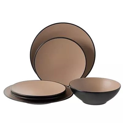 Cou Cou By Inmiron - Dual Colour Round 12 Pc Dinner Set - Beige & Black • $49