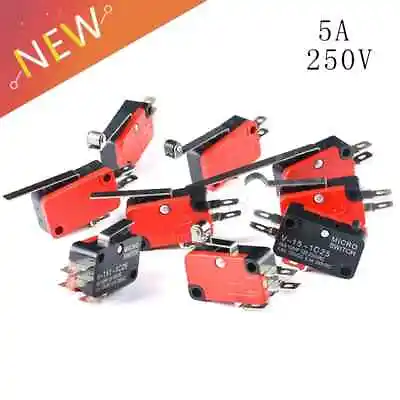 2Pcs V-15 Micro Limit Switch 5A 250V Momentary Push Button Lever Snap Lot • $4.90