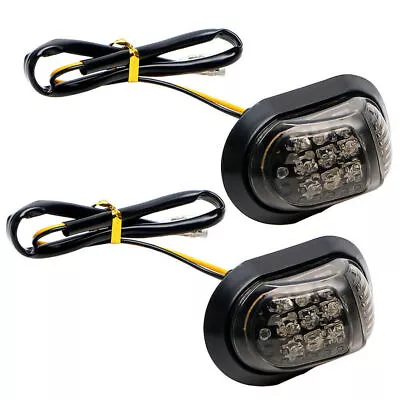 2x Motorcycle 9 LED Flush Mount Turn Signal Smoke Amber Lights Blinker Indicator • $10.89