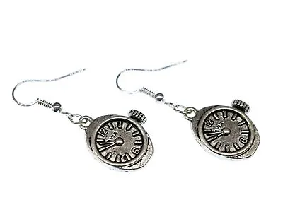 Watch Earrings Timepiece Wrist Watch Time Steampunk Miniblings Earrings Silver • $29.34