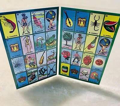 2  Accordion Loteria Bingo Chalupa Boards Cartas  3 1/2 X 5 1/2 Inches • $3.50