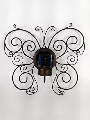 Pier 1 Imports Metal Butterfly Wall Art With Mirror And Candle Tea Light Holder • $19.99