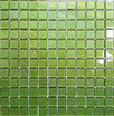 Quality Glass Mosaic Wall Tiles Glitter Green (300x300x4mm) GTR10020 SHEET • £8.99