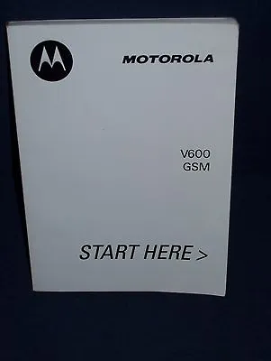 Motorola V600 GSM Phone Instruction Booklet  • $9.99