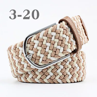 Mens Belt 1.3  Width Casual Stretch Woven Golf Belt For Men Jeans Elastic Belts • $9.99