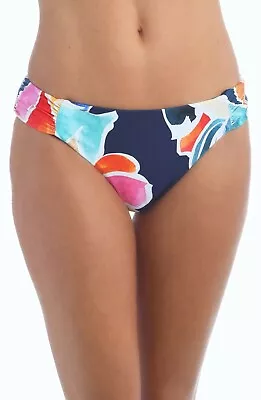 La Blanca Women's LB1VA96 Petals Reversible Bikini Bottom Navy Size 10 • $29.99