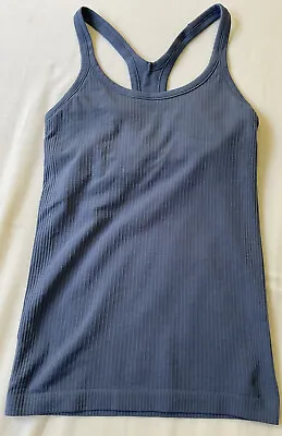 Lululemon Powder Blue Racerback Ribbed Sports Padded Bra Tank/Vest Top UK 8 US 4 • £25