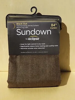 Sundown By Eclipse Black Out Panel Curtains 42 X84  Corbin Brown 1 Piece • $36