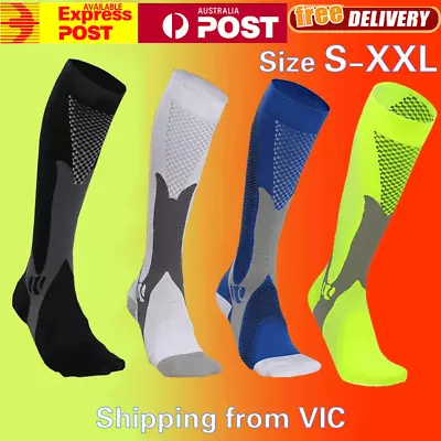 Compression Socks Sports Medical Varicose Veins Anti Fatiguer Marathon Running • $7.99