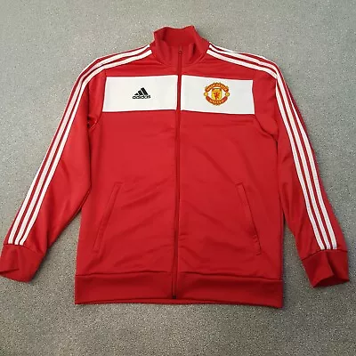 Adidas Manchester United Track Jacket Large Red Football Training Man Utd Retro • £34.99