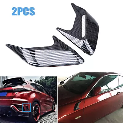 $10.87 • Buy Carbon Fiber Car Hood Air Flow Vent Fender Intake Decoration Cover Universal