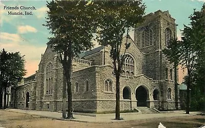 Muncie Indiana~Friends Church~1914 Postcard • $6