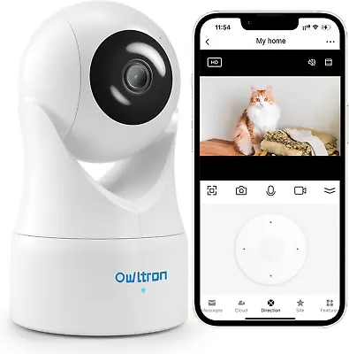 Owltron Indoor Camera With App Baby Monitor With Camera & Night Vision Home • £41.29