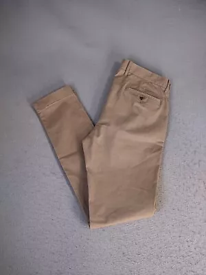 J Crew Mens Pants 32X34 Brown Skinny Flex Chino Flat Front Solid Measure 32X32 • $14.95