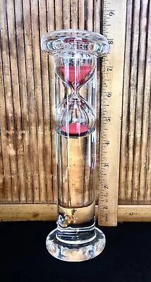 3 Minute Glass Floating Sand Timer / 7 3/4  Tall / Red Sand • $15