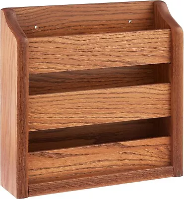 Wooden Mallet Rack Wall Mount Or Tabletop Medium Oak Magazine Holder • $57.97