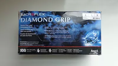 Microflex Diamond Grip Powder Free Latex Exam Gloves (box Of 100) Large • $1