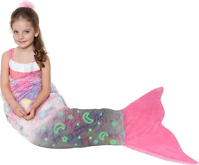 Mermaid Tail Blankets Glow In The Dark Mermaid Sleeping Bag Gifts For Girls Kids • $19.98