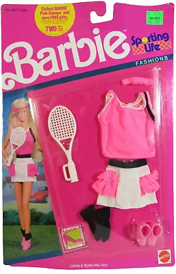 Vintage Mattel Barbie 1990  Sporting Life  Fashion Tennis Outfit #777 Moc • $28.75