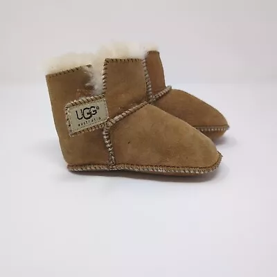 Ugg Australia 5202 Erin Sheepskin Leather Baby Booties Shoes Medium 12-18 Months • $12.95