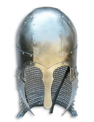 Medieval Ancient War Helmet With Chainmail Curtain. • $130