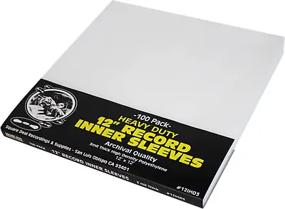 (100) 12” Vinyl LP Inner Sleeves 3mil THICK Archival Quality Heavy Duty 12IH03 • $24.99