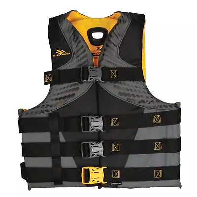 Stearns Infinity Series Antimicrobial Unisex Life Jacket 2XL/3XL Gray & Yellow • $24.97