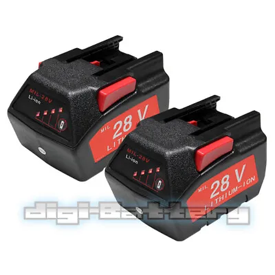 MaximalPower 2PC Battery For MILWAUKEE 28V M28 V28 48-11-2830 2.0Ah W LED Gauge • $89.98