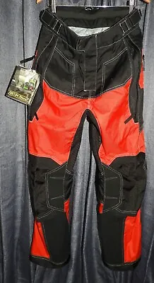 Klim Armortex Motorcycle Riding Pants Sz 34 Blk/Red Abrasion Resistant Off-Road • $99.99
