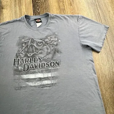 Vintage Harley Davidson Shirt Mens XXL Gray Motorcycle Racing Eagle Logo USA Tee • $14.96