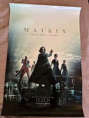 Matrix Resurrections 2021 Authentic Double Sided ONE SHEET Lana Wachowski VGC • $35