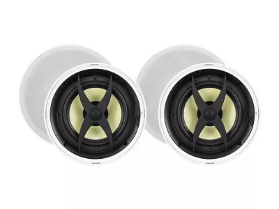 Monoprice 2 Way In-Ceiling Speakers - 8 Inch (Pair) With Titanium Silk Drivers • $99.99