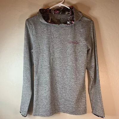 Muddy Girl MOONSHINE Gray CAMOUFLAGE Hood Pullover Hoodie Pink Purple EUC Sz S • $32