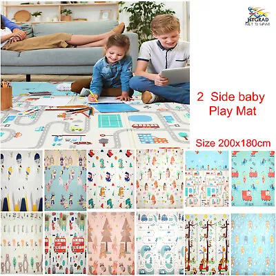 200x180cm Play Mat 2 Sided Baby Kids Crawling Educational Soft Foam Game Carpet • £21.90