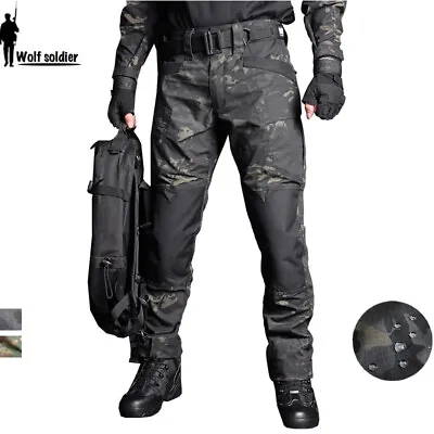 Mens Military Pants Army Combat Tactical Cargo Trousers Hiking Casual Camouflage • $37.99