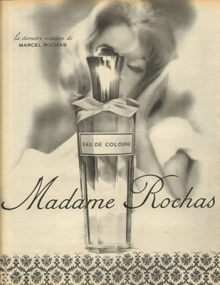 £3.17 • Buy 1960 Advertising Advertising Perfume Madame Rochas Eau De Cologne ROCHAS