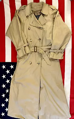 Burberry London Nova Check Trench Coat Tan Beige Khaki Removable Lining Men 40R • $149.99