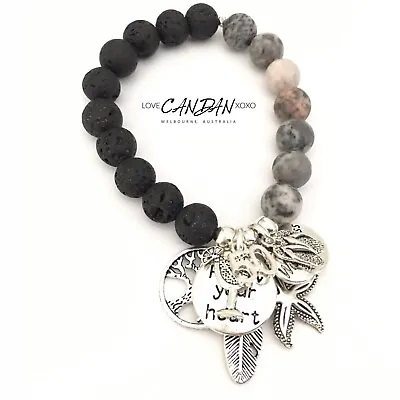 50th Birthday Gift Bracelet Follow Your Heart Aromatherapy Star Happiness Charms • $28.95