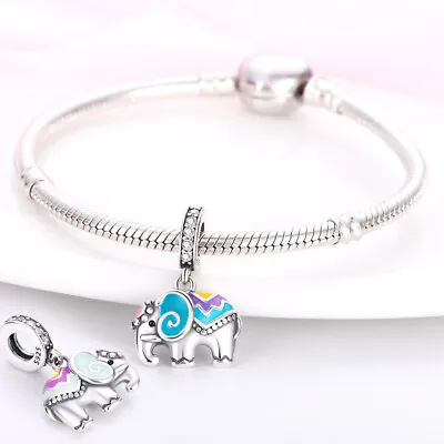 Colour Changing Indian Elephant Animal Charm Bead Sterling Silver 925 • £15.99