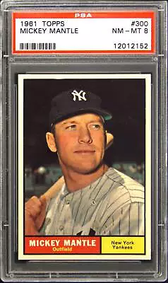 1961 Topps #300 Mickey Mantle PSA 8 (PWCC-A) HOF YANKEES • $8000