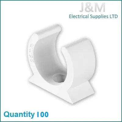 £19.99 • Buy 20mm White PVC Conduit Saddle Clip Bracket Electric Cable Wall Fitting Plastic