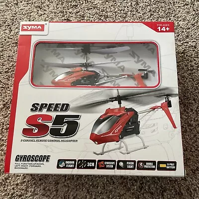 Syma S5 3 Channel RC RED GYROSCOPE Helicopter FullFunction Indoor Flight LIGHTS • $15