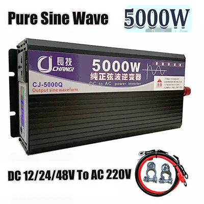 $149.99 • Buy 5000W Peak Pure Sine Wave Power Inverter DC 12V 24V 48V To AC 220V Converter RV