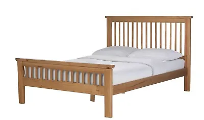 Aubrey Kingsize Wooden Bed Frame - Oak Stain • £224.99