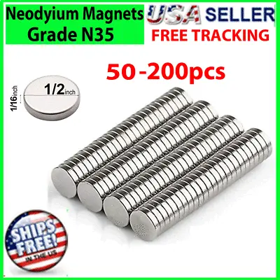 Neodymium Magnets N35 Disc Round Super Strong Rare Earth 12mm X 2mm Refrigerator • $12.79